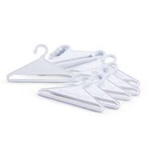 AMERICAN GIRL set of 12 white plastic hangers for doll clothes 18”